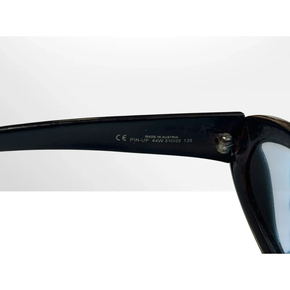 VTG Christian Dior Pin-Up Sunglasses Black Gold Oblique Monogram Oval Wrap